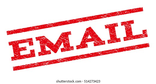Email watermark stamp. Text caption between parallel lines with grunge design style. Rubber seal stamp with unclean texture. Vector red color ink imprint on a white background.