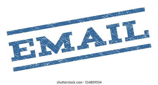 Email watermark stamp. Text tag between parallel lines with grunge design style. Rubber seal stamp with dust texture. Vector cobalt blue color ink imprint on a white background.