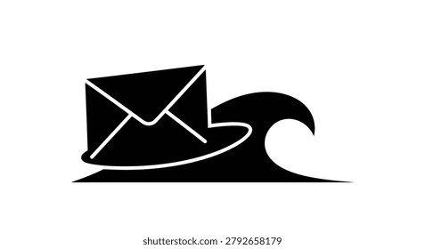 Email wave symbol icon graphic design