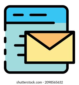 Email web application icon. Outline email web application vector icon color flat isolated
