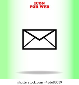 Email web icon. Black illustration on white background