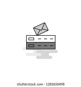 Email  Web Icon. Flat Line Filled Gray Icon Vector