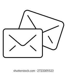 Icono del Web del correo electrónico con el correo electrónico y los iconos lineales de la letra en estilo de la línea-
