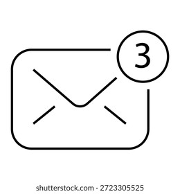 Icono del Web del correo electrónico con el correo electrónico y los iconos lineales de la letra en estilo de línea-6