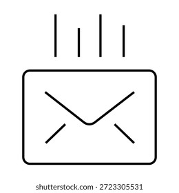 Icono del Web del correo electrónico con el correo electrónico y los iconos lineales de la letra en estilo de línea-8