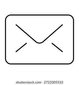 Icono del Web del correo electrónico con el correo electrónico y los iconos lineales de la letra en estilo de línea