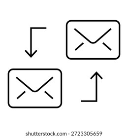 Email Web Icon with E-mail and Letter Linear Icons in Line Style-15