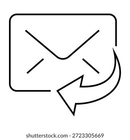 Icono del Web del correo electrónico con el correo electrónico y los iconos lineales de la letra en estilo de línea-14