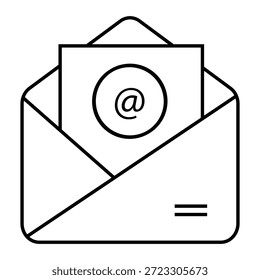 E-Mail-Websymbol mit E-Mail und linearen Buchstabensymbolen im Zeilenstil-13