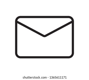 email web icon on white background vector black and white