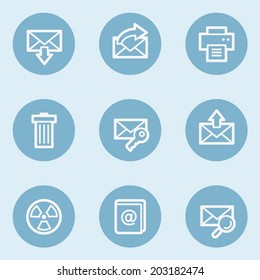 E-mail web icon set 2,  blue buttons