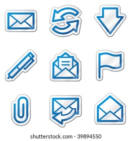 E-mail web icons, blue contour sticker series