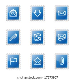 E-Mail-Web-Symbole, Blue-Glossar-Stempelserie