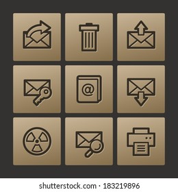 Iconos web de correo electrónico, conjunto de botones