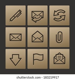 Iconos web de correo electrónico, conjunto de botones