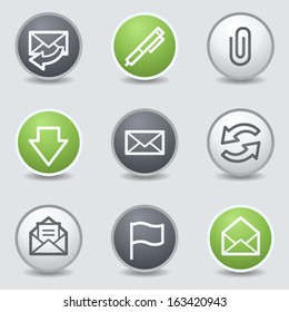 E-mail web icons, circle buttons