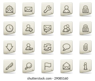 Iconos web de correo electrónico, serie de documentos