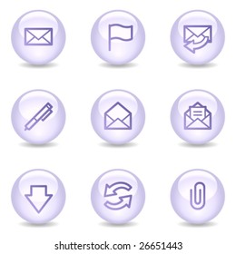 E-mail web icons, glossy pearl series
