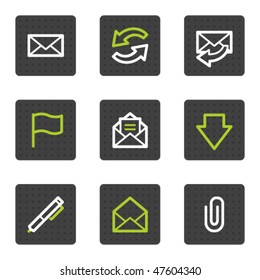 E-mail web icons, grey square buttons series