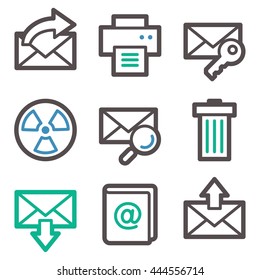 Iconos web de correo electrónico. Icono móvil, símbolos de infografía.