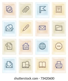E-mail web icons on color paper.