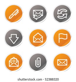 E-mail web icons, orange and grey stickers