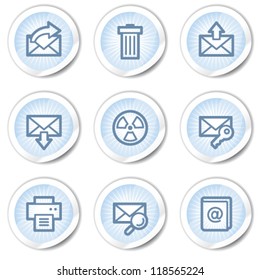 E-mail web icons set 2, light blue stickers