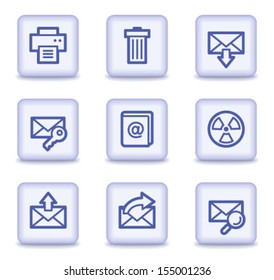 E-mail web icons set 2, light violet glossy buttons