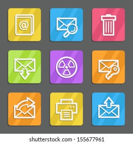 E-mail web icons set 2, color flat buttons