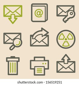 E-mail web icons set 2, vintage series