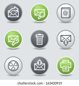 E-mail web icons set 2, circle buttons