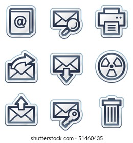 E-mail web icons set 2, deep blue contour sticker series