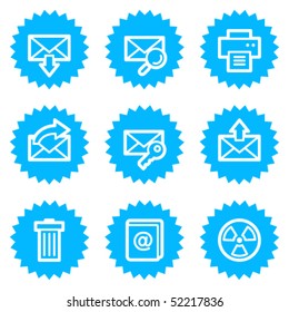 Iconos web de correo electrónico conjunto 2, serie de stickers azules