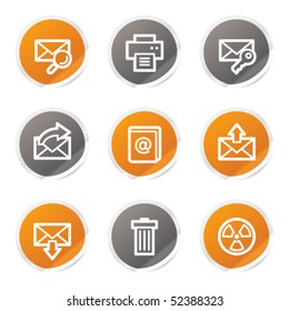 E-Mail-Web-Symbole Set 2, orange und graue Aufkleber