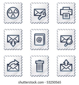 E-Mail-Web-Symbole Set 2, Serie mit weißen Stempeln
