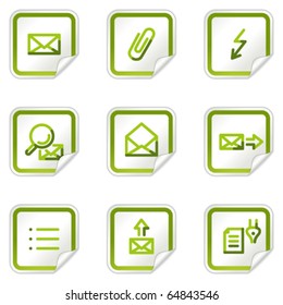 E-mail web icons set 2, green stickers series