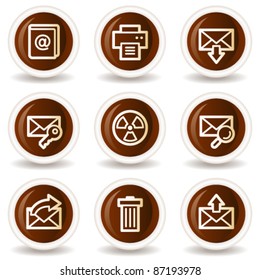 E-mail web icons set 2, chocolate buttons