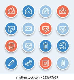Conjunto de iconos web de correo electrónico