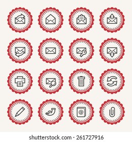 Email web icons set