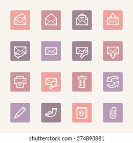 Email web icons set