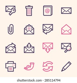 Email web icons set