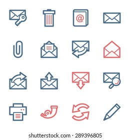Conjunto de iconos web de correo electrónico