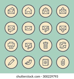 Conjunto de iconos web de correo electrónico