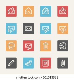 Conjunto de iconos web de correo electrónico