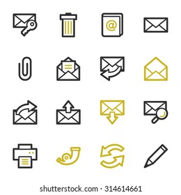 Conjunto de iconos web de correo electrónico