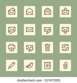 Email web icons set
