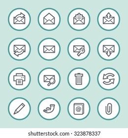 Email web icons set