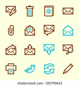 Conjunto de iconos web de correo electrónico