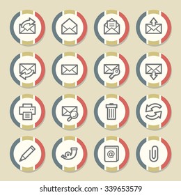 Conjunto de iconos web de correo electrónico