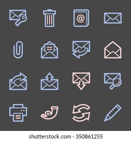 Conjunto de iconos web de correo electrónico
